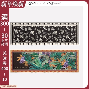 visual mood复古可折叠健身运动瑜伽铺巾小众印花便携度假沙滩巾