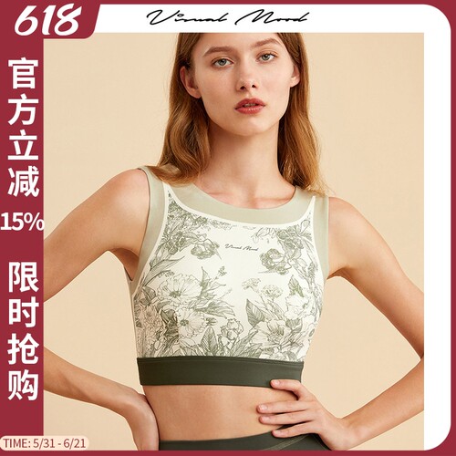 visualmood印花瑜伽服运动上衣
