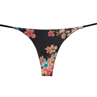 2条装性感丁字裤女国潮少女学生低腰内裤透明薄诱惑细带一根线T裤