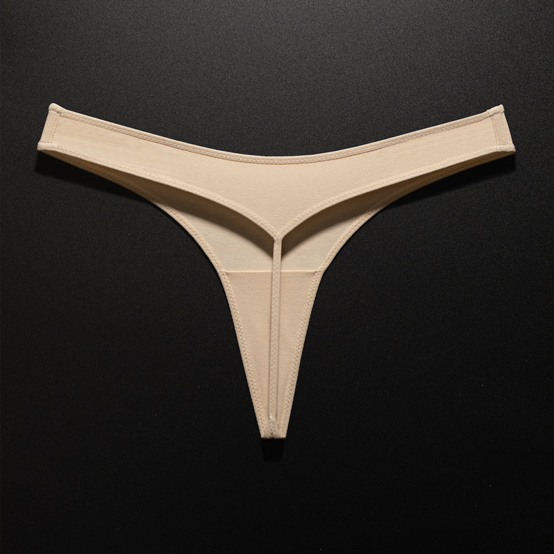 2条装纯棉丁字裤女无痕内裤性感一根线肤色隐形少女学生运动紧身t