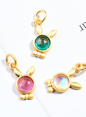 可爱小兔子项链沙金吊坠女