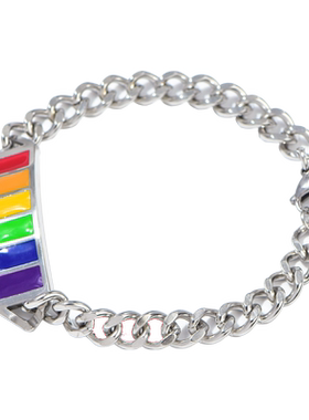 情侣钛钢金属链条欧美风手环