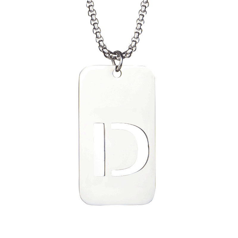 英文字母方牌镂空情侣