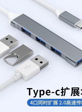 type-c扩展坞 usb hub拓展坞多功能笔记本集线器 usb2.0一拖四
