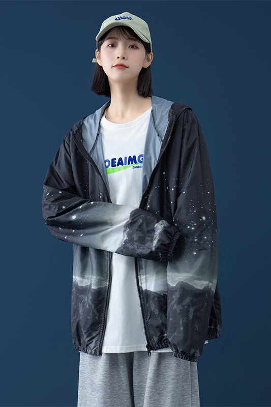 渐变防晒衣男夏季薄款外套潮牌大码夹克2023新款速干衣服FS272P25,男装夹克,电商A097