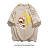 2023年新款夏季印花短袖T恤男潮宽松半袖潮ins情侣装2T2203P20，男装T恤，电商A097