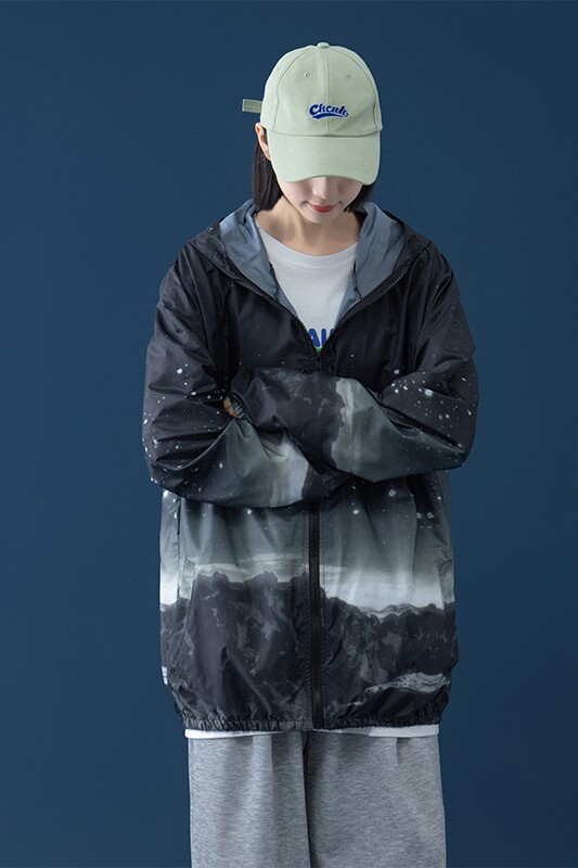 渐变防晒衣男夏季薄款外套潮大码夹克2023新款速干衣服FS272P25,男装夹克,电商A097