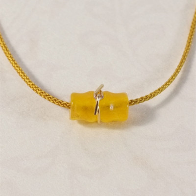 虚心系列18k金新中式吊坠锁骨链高级国风玛瑙项链设计感首饰礼物