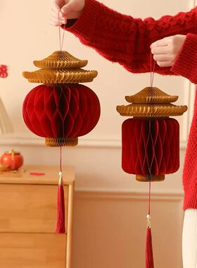 新中式可发光流苏灯笼挂饰摆件