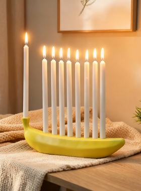 创意香蕉树脂烛台桌面摆件