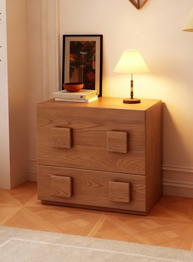 简约现代木质床头柜几何收纳摆件