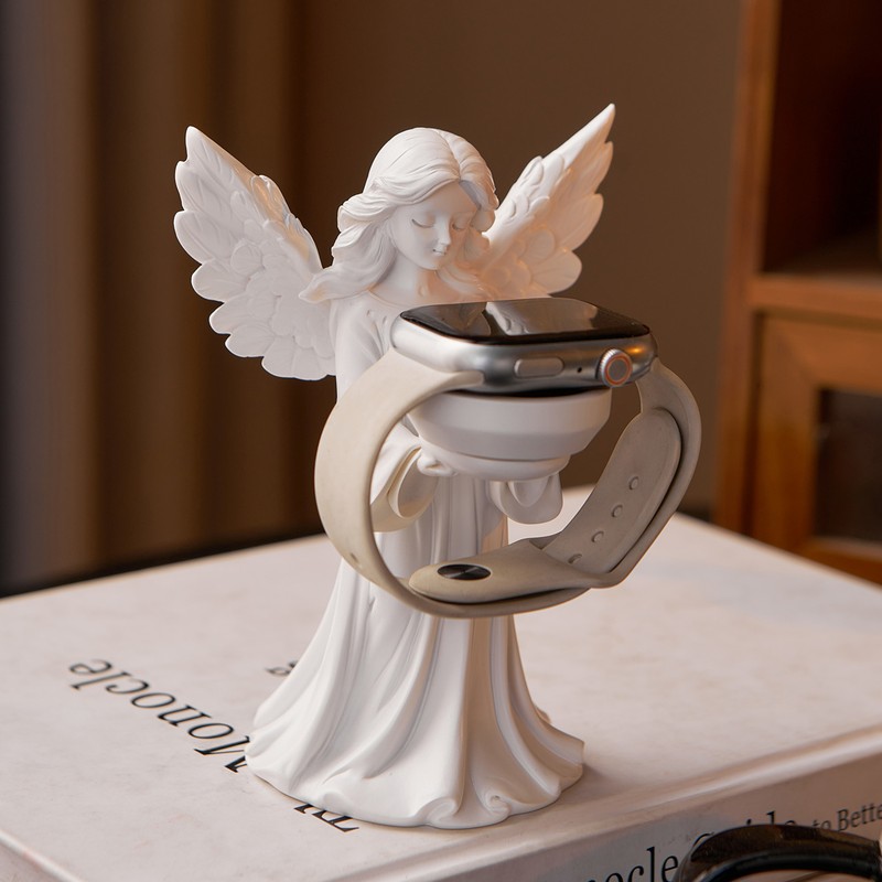 天使造型苹果手表支架桌面摆件