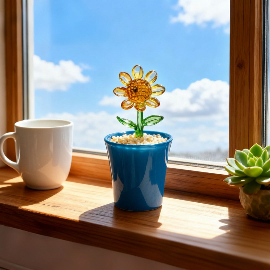 手工编织向日葵毛线钩针DIY材料包桌面摆件治愈系礼物,家居饰品,桌面摆件,淘宝优惠券,粉丝福利购,淘宝优惠卷