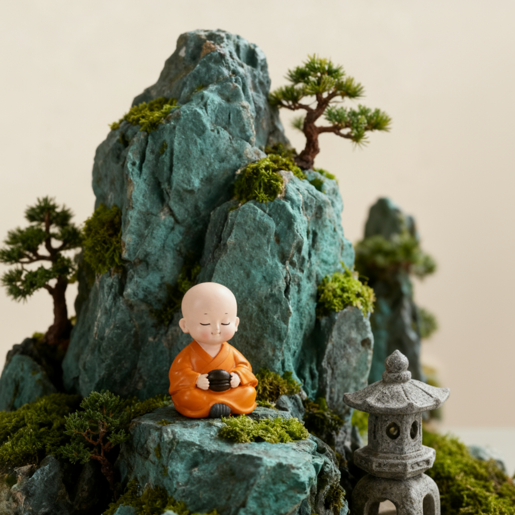 新中式小和尚桌面摆件树脂工艺禅意文化创意装饰品礼盒装,家居饰品,桌面摆件,淘宝优惠券,粉丝福利购,淘宝优惠卷