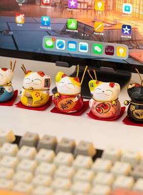 创意招财猫摆件陶瓷桌面装饰品