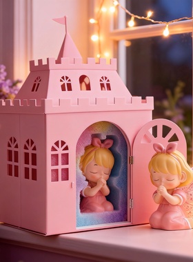 公主城堡树脂发光桌面摆件礼物