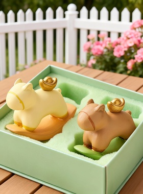 新中式卡通动物树脂摆件礼盒装