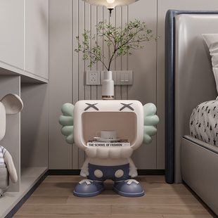 儿童房男孩床头柜现代简约2022新款 小型创意轻奢卧室迷你卡通替代