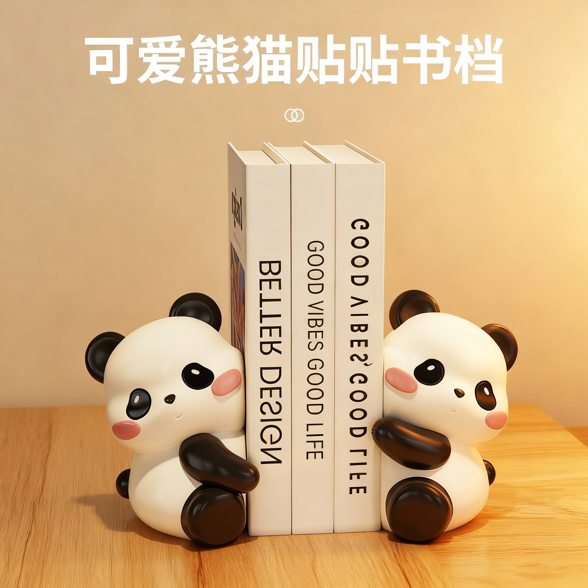 可爱熊猫书挡树脂桌面摆件书房装饰品学生创意书架支撑,家居饰品,桌面摆件,淘宝优惠券,粉丝福利购,淘宝优惠卷