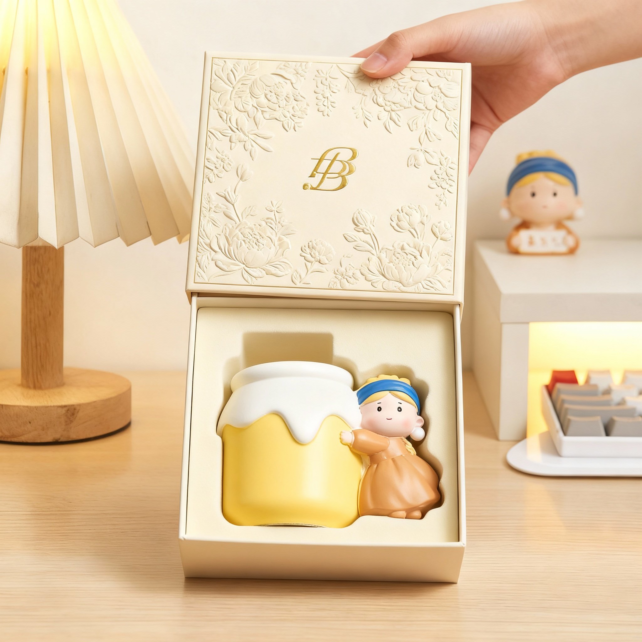 可爱手绘蜂蜜罐树脂桌面摆件