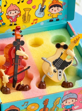 卡通小人桌面摆件音乐玩具礼盒