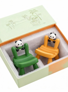 可爱熊猫树脂桌面摆件礼盒送礼