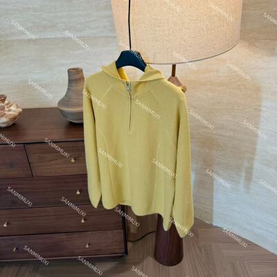 SANMI/叁米   厚版半拉链针织帽衫  55217