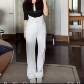 叁米 W771 春季 高腰牛仔裤 窄窄裤 SANMI