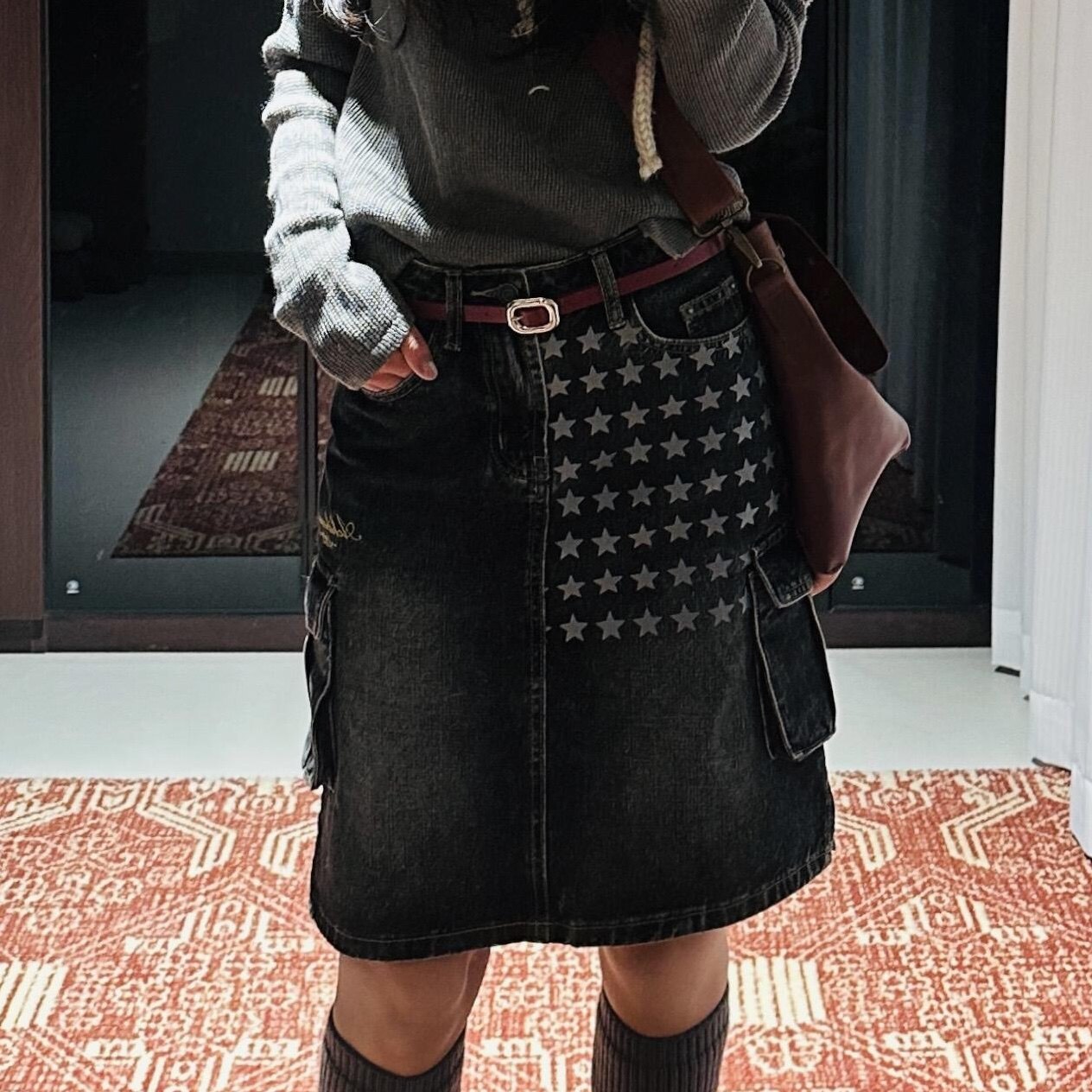 美式复古星星印花水洗牛仔半身裙2026春季新款千禧辣妹风包臀中裙,女装/女士精品,半身裙,淘宝优惠券,粉丝福利购,淘宝优惠卷