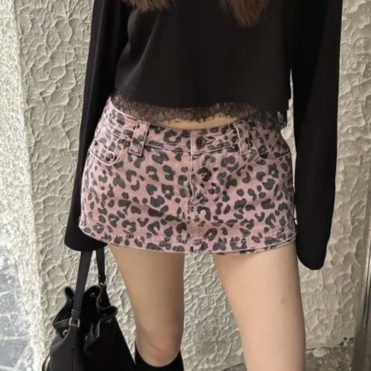 复古粉色豹纹水洗牛仔半身裙2026春夏新款修身显瘦性感包臀热短裙,女装/女士精品,半身裙,淘宝优惠券,粉丝福利购,淘宝优惠卷
