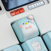 敲敲莓绅士小企鹅个性 键帽可爱机械键盘帽单个客制化esc送女生礼