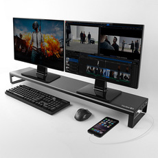 usb显示器增高架 电脑显示器增高架桌面多功能收纳支架办公室usb充电台式垫高底座