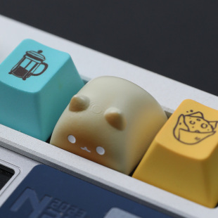 键帽旺仔小喵头可爱原创卡通客制化机械键盘键帽立体键帽 创意个性