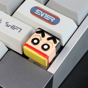 野原一家蜡笔小新个性键帽树脂十字机械键帽礼物单个3D立体键帽