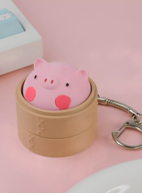 敲敲莓猪头解压钥匙扣
