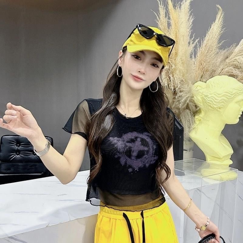 2025新款曳步舞短袖 T恤修身显瘦舒适街舞爵士舞广场舞队服韩版潮