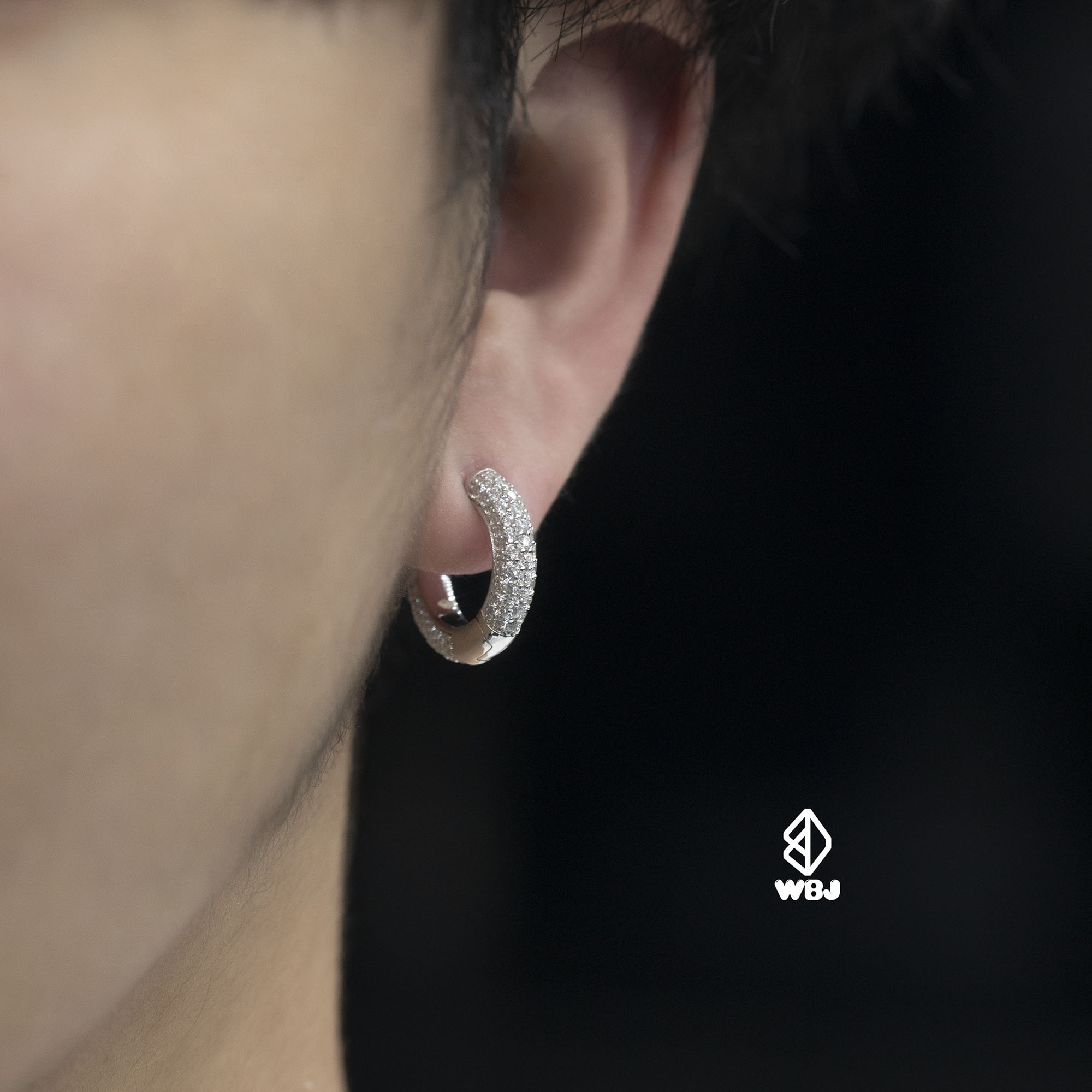 WBJ定制珠宝欧美情侣莫桑石耳环