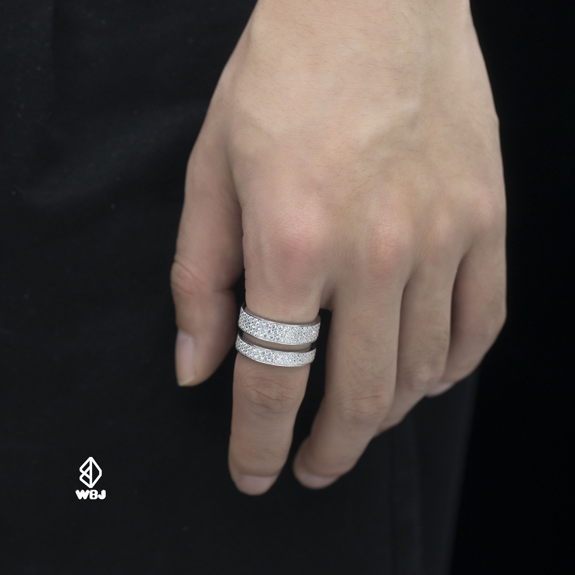 WBJ定制珠宝情侣S925银欧美戒指