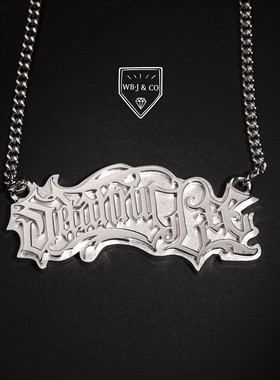 WBJ定制珠宝 李斯丹妮定制logo吊坠 chicano 吊坠 custom pendant