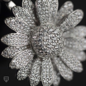 WBJ定制珠宝旋转小花雏菊吊坠s925银镀金银饰项链旋转吊坠hipohop