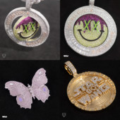 WBJ定制珠宝定制欣赏立体图形logo吊坠S925银 钻石 10K 18K 14K