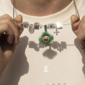 wbj定制珠宝旋转四叶草吊坠笑脸s925银镀金hiphop clover pendant