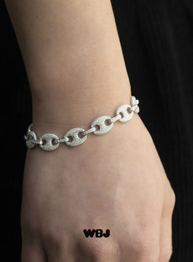 wbj珠宝单面满镶嵌手链