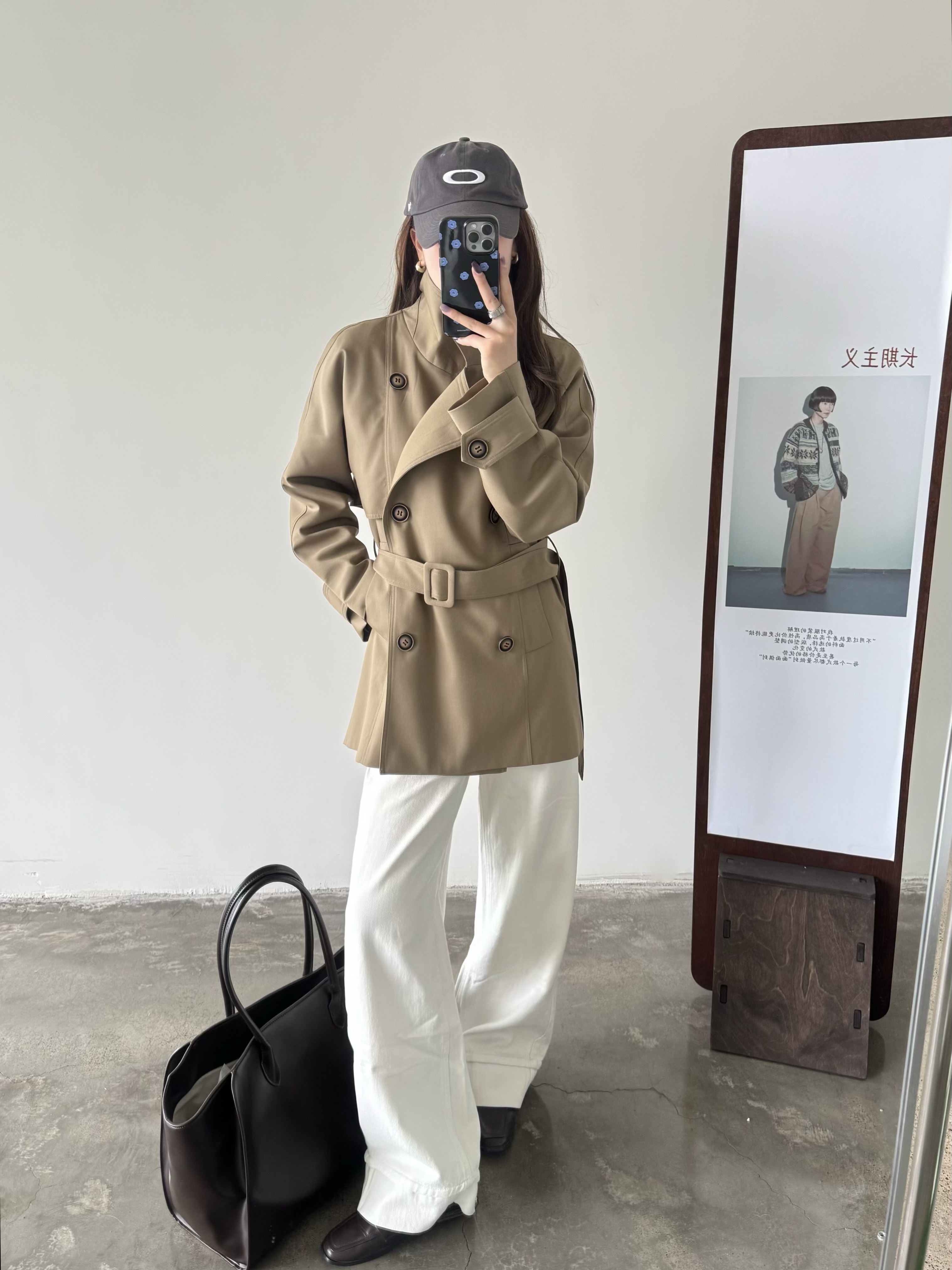 恩灿 26秋款宽松立体廓形双排扣百搭前后羽翼拼接中长款风衣风衣