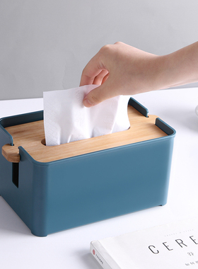桌面方形纸巾盒家用客厅抽纸盒北欧简约纸巾收纳盒可升降餐巾纸盒