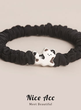 慵懒可爱肥橘猫小肠圈发绳高弹力耐用扎发皮筋女绑马尾精致小头绳