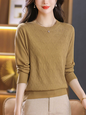早秋羊毛衫女新款2025秋季针织衫上衣妈妈洋气低领毛衣打底衫秋冬