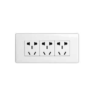 飞雕118型三插3插十五孔15孔9孔三位五孔开关插座家用面板长方形