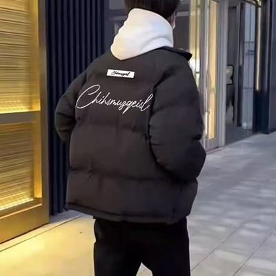 国潮立领加厚保暖羽绒服情侣棉衣