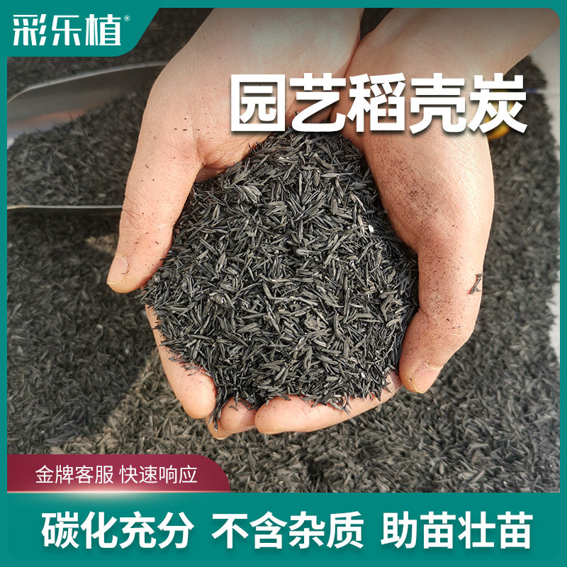 彩乐植稻壳炭颗粒熏碳纯谷壳碳草木灰铁线莲园艺生物炭土壤改良